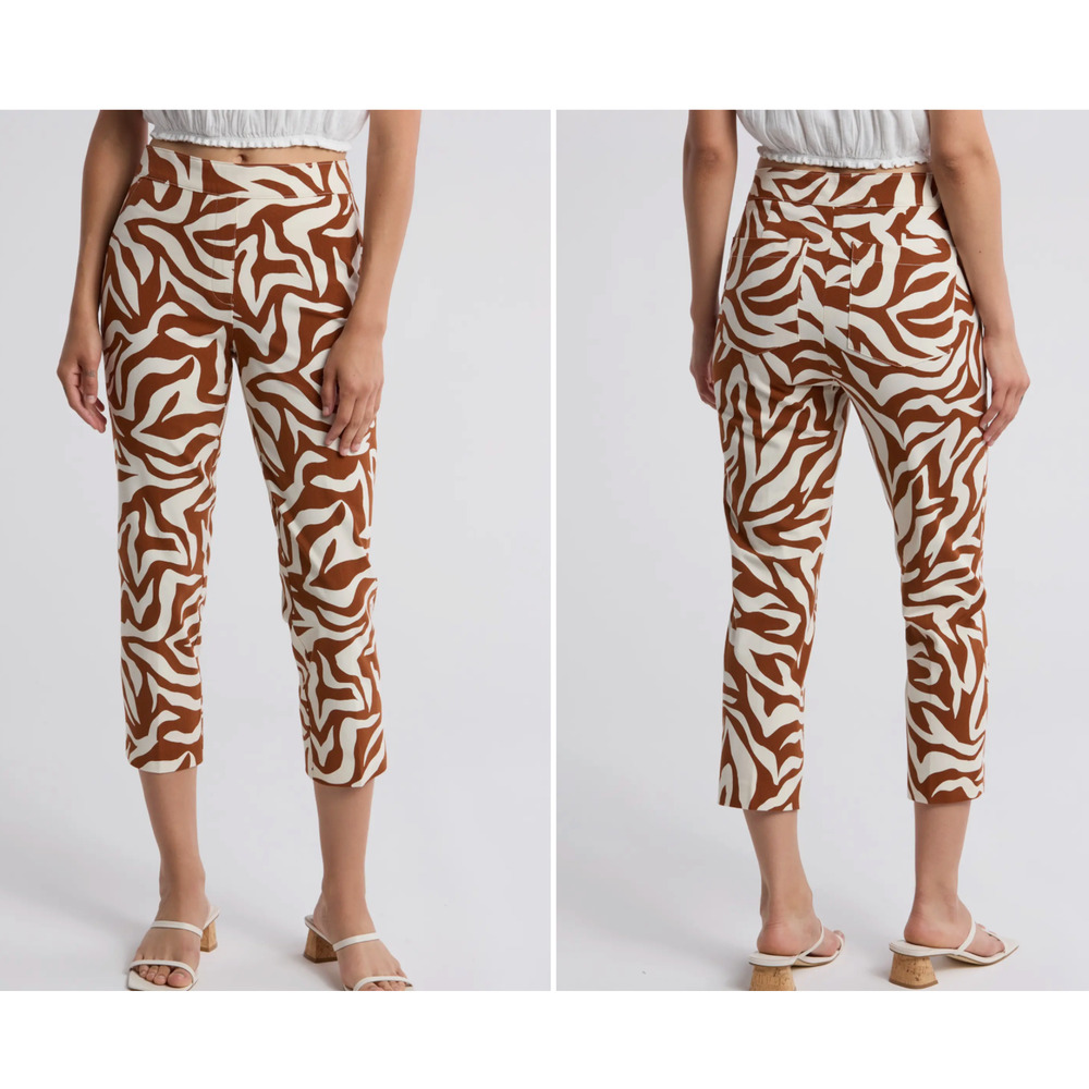 NWOT Spanx On The Go Print Ankle Slim Straight Leg Pants RET $138 SZ XLP